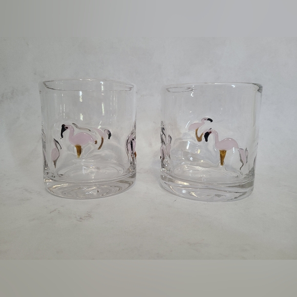 Viral Icon Drinking Glasses - Flamingo Icons Set of Two (2) - Picture 5 of 8